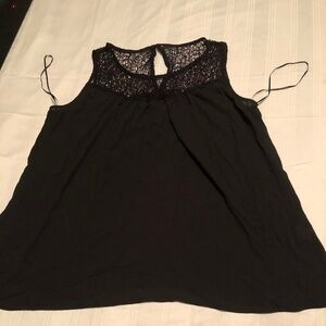 Addition Elle size 16 sexy black blouse, lacy embellishments, new or like new